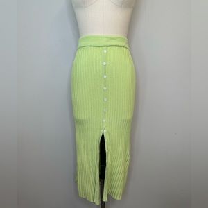 Urban Outfitters Lime Green Ribbed Skirt